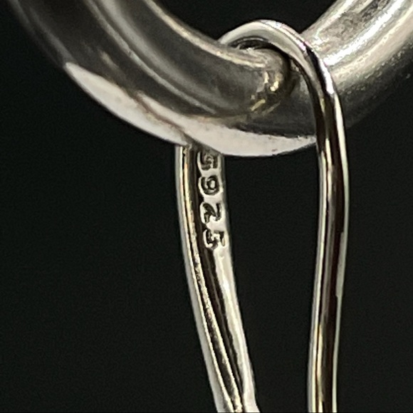 925 Sterling Silver Diamond Dangle Earrings‎ - Picture 10 of 11